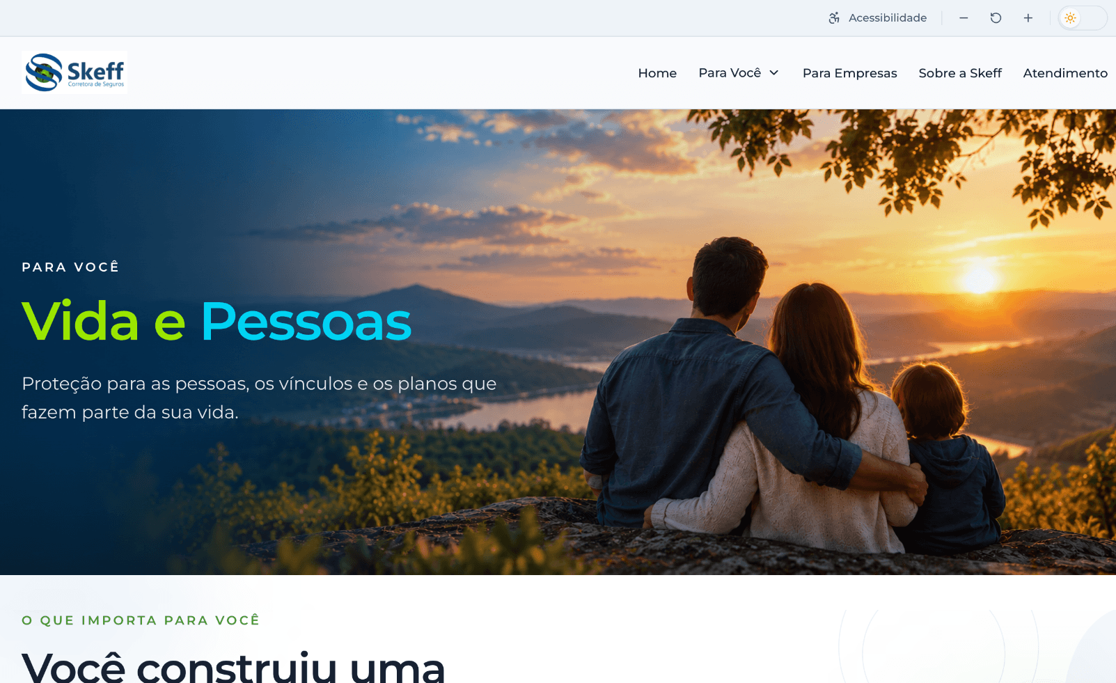 Site da Skeff Corretora